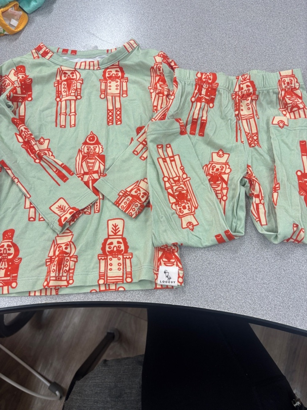 Loocsy. Kids' Mint Green Nutcracker Print Pajama Set